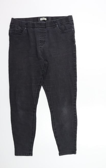 Soon Womens Grey  Denim Jegging Jeans Size 16 L28 in