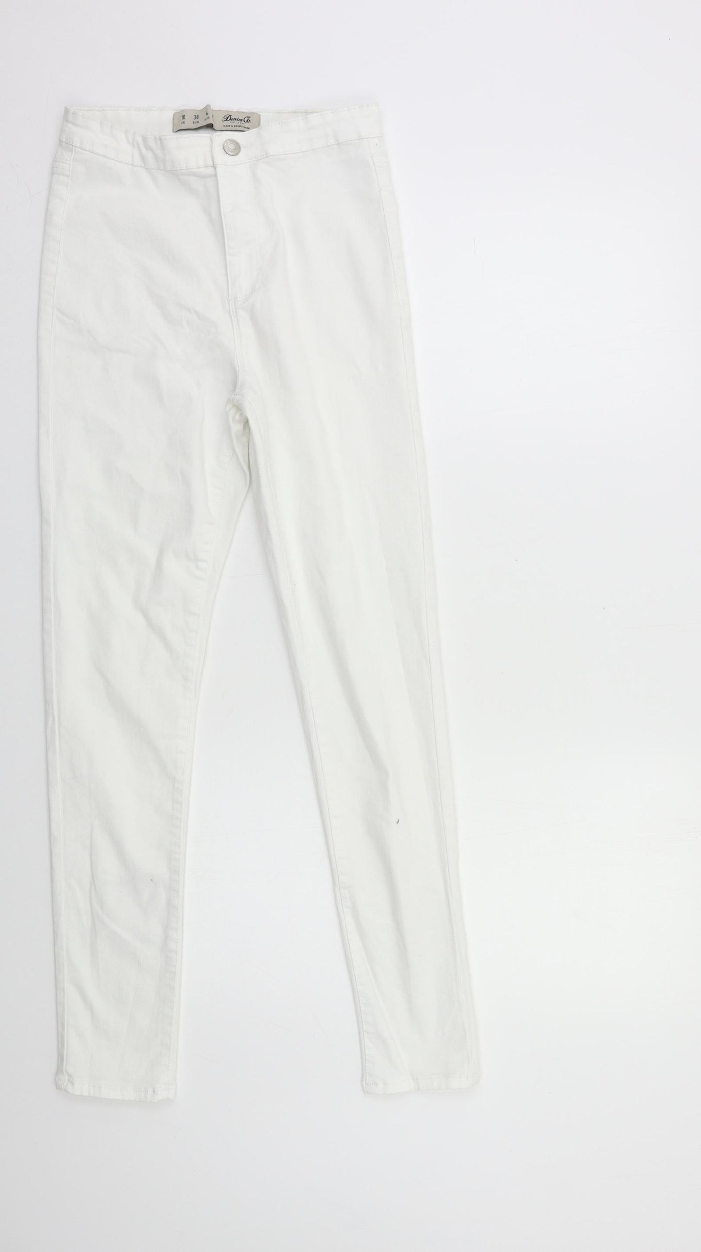 Denim & Co. Womens White  Denim Skinny Jeans Size 10 L28 in