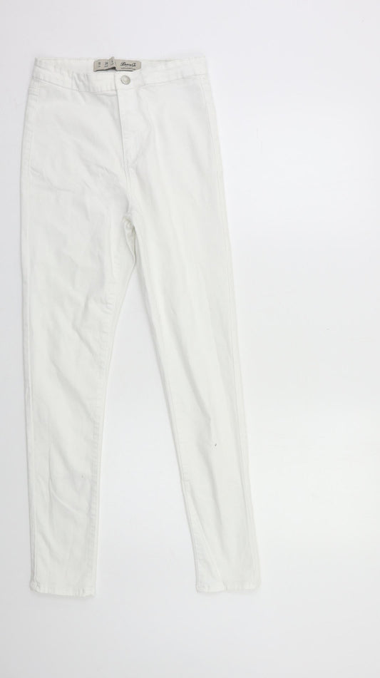 Denim & Co. Womens White  Denim Skinny Jeans Size 10 L28 in