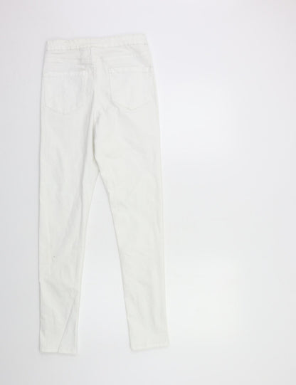Denim & Co. Womens White  Denim Skinny Jeans Size 10 L28 in