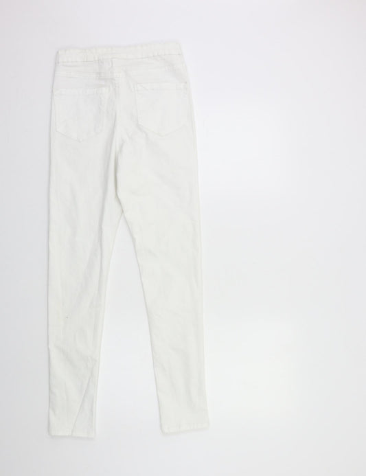 Denim & Co. Womens White  Denim Skinny Jeans Size 10 L28 in