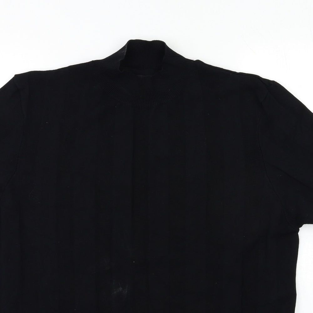 New Look Mens Black  Knit Pullover Jumper Size XL