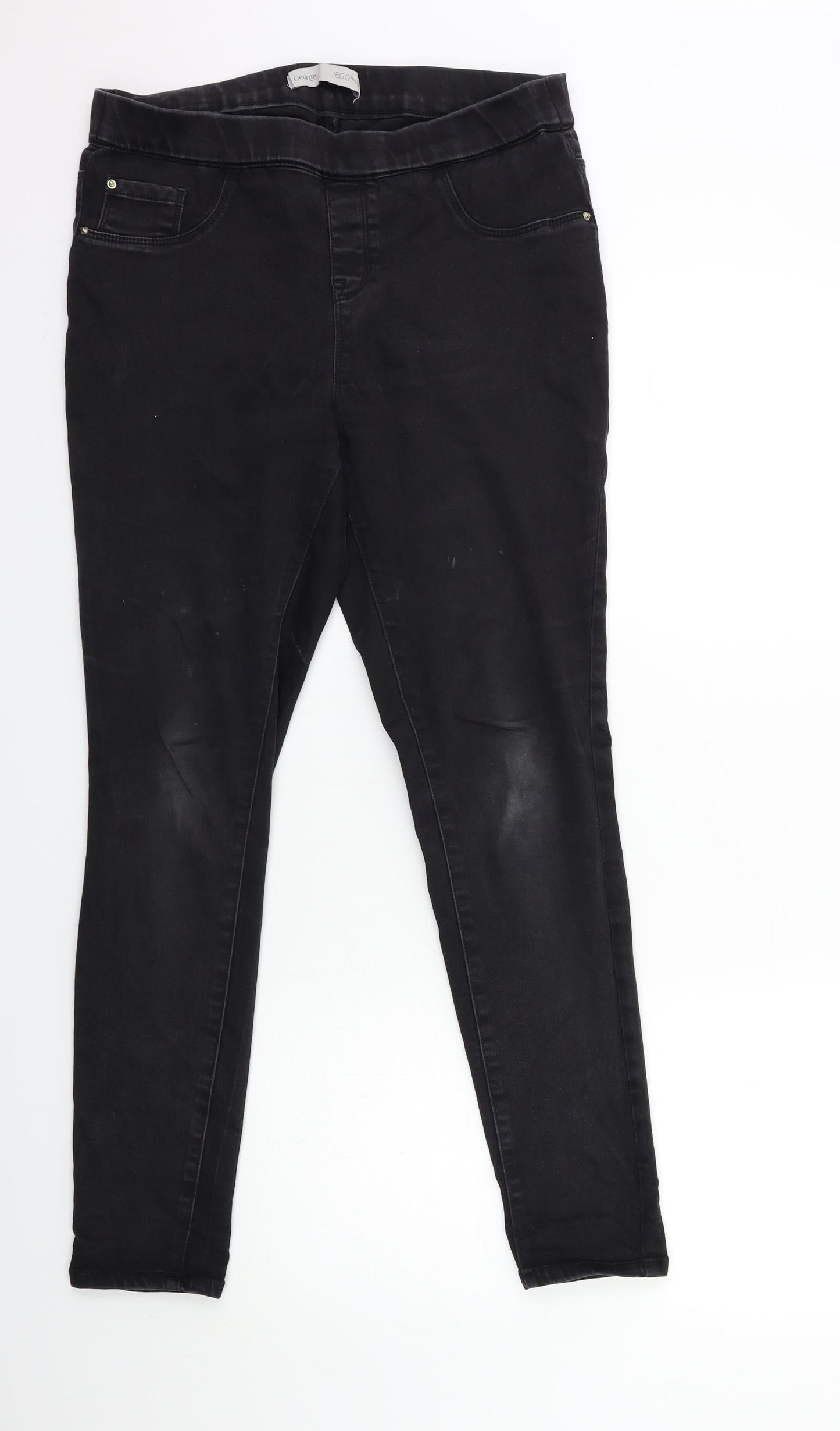 George Womens Black  Denim Skinny Jeans Size 12 L29 in