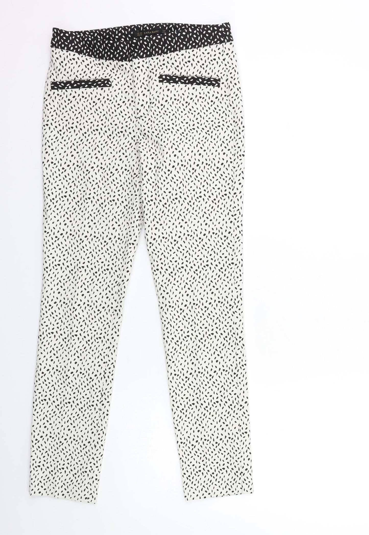 Womens UK Size XS Zara Regular Fit  White Trousers