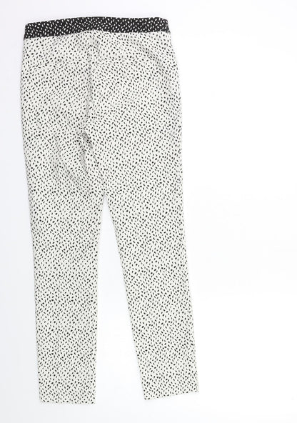 Womens UK Size XS Zara Regular Fit  White Trousers