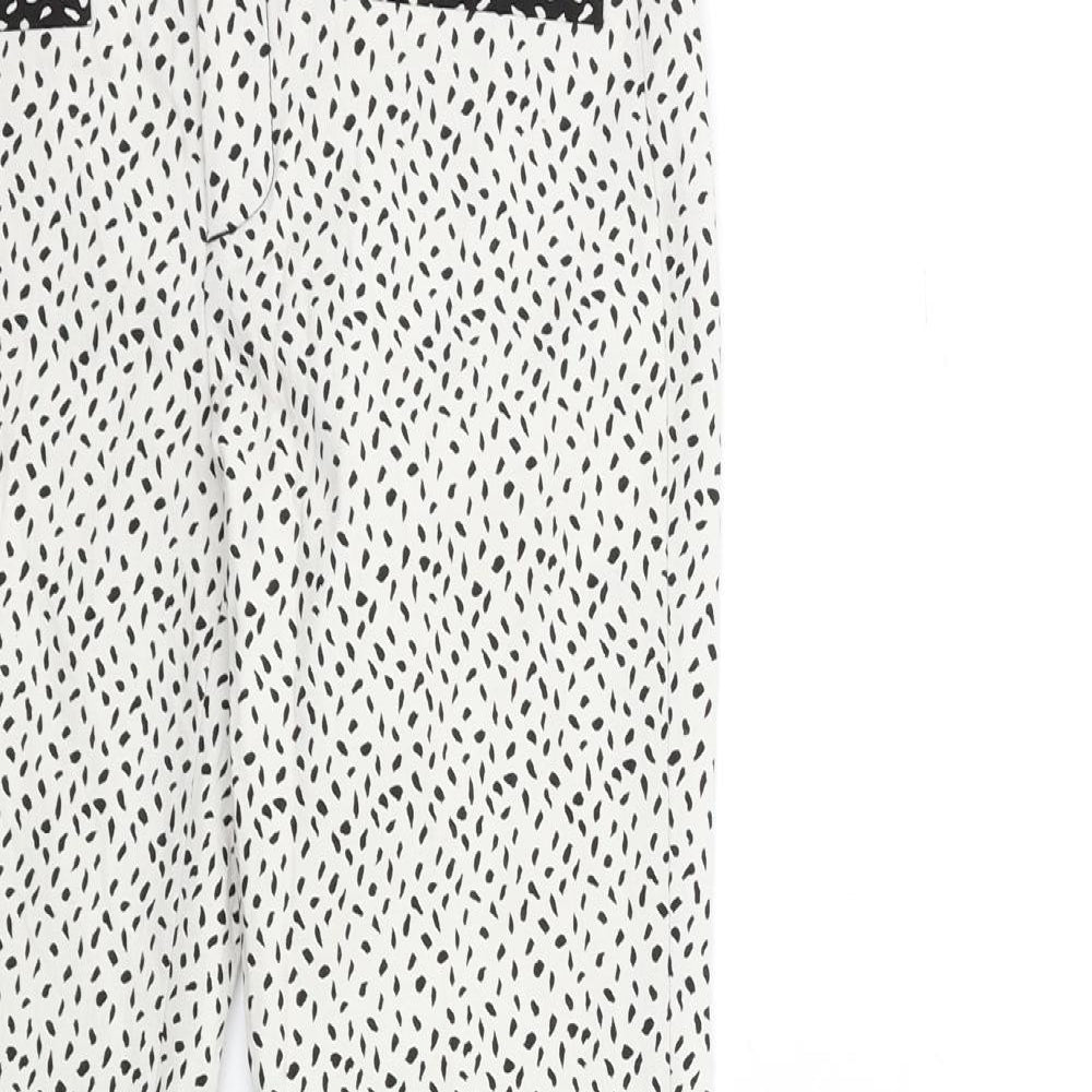 Womens UK Size XS Zara Regular Fit  White Trousers