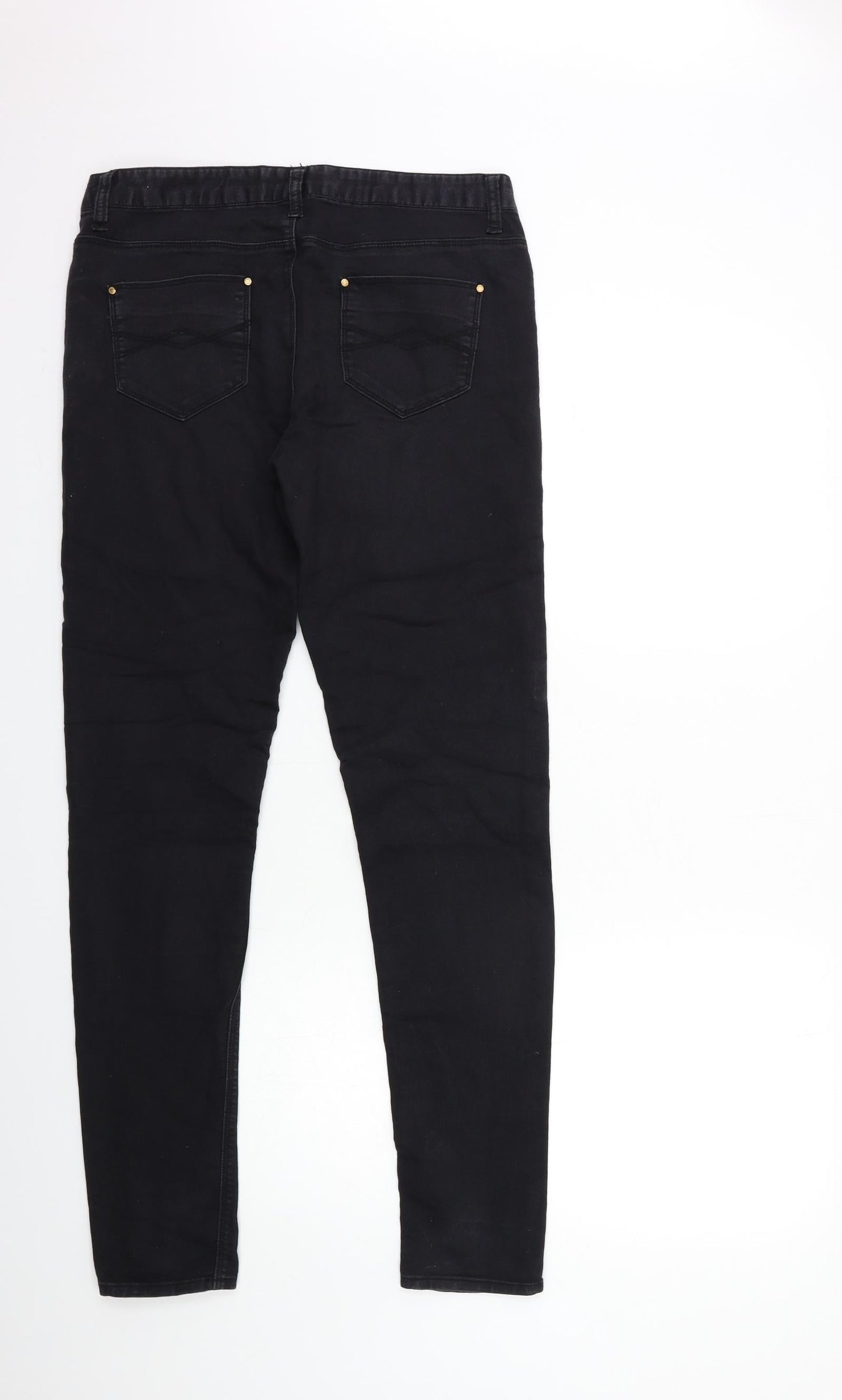 Denim & Co. Womens Black  Denim Skinny Jeans Size 12 L31 in