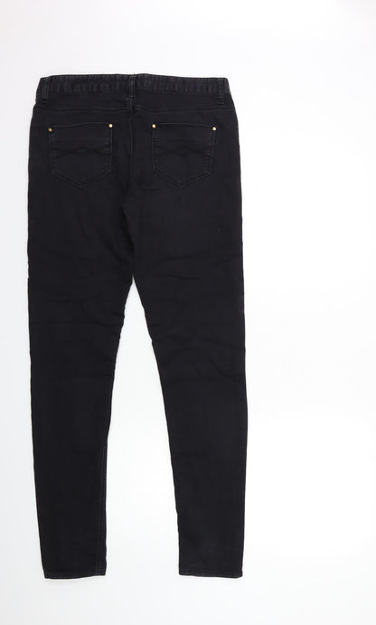 Denim & Co. Womens Black  Denim Skinny Jeans Size 12 L31 in