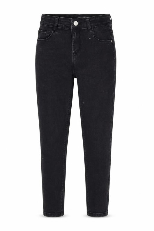 Front view of Denim & Co. girls’ black denim skinny jeans, size 9-10, years