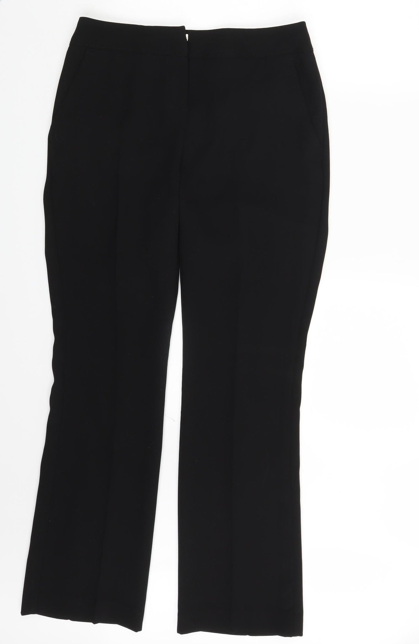 Womens UK Size 10 Papaya Regular Fit Dress Pants Black Trousers