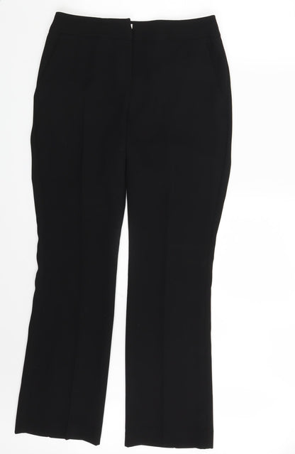 Womens UK Size 10 Papaya Regular Fit Dress Pants Black Trousers
