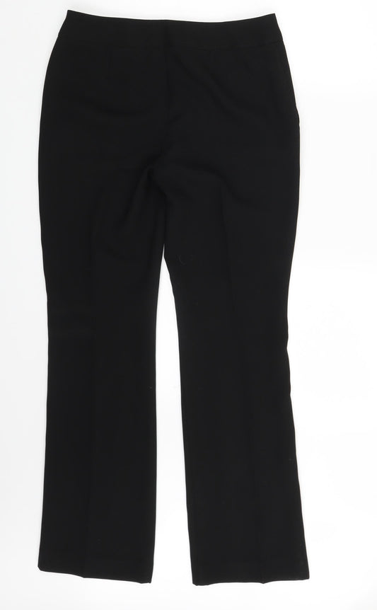 Womens UK Size 10 Papaya Regular Fit Dress Pants Black Trousers