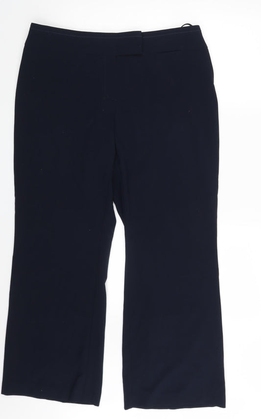 M&S Womens Blue   Dress Pants Trousers Size 16 L30 in