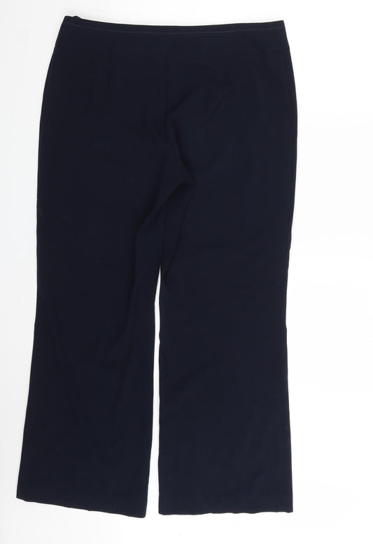 M&S Womens Blue   Dress Pants Trousers Size 16 L30 in