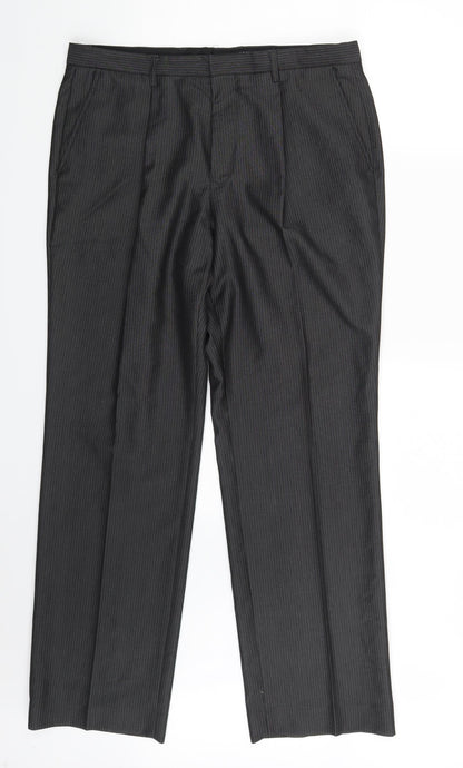 Goodsouls  Mens Black Striped  Trousers  Size 34 in L30 in