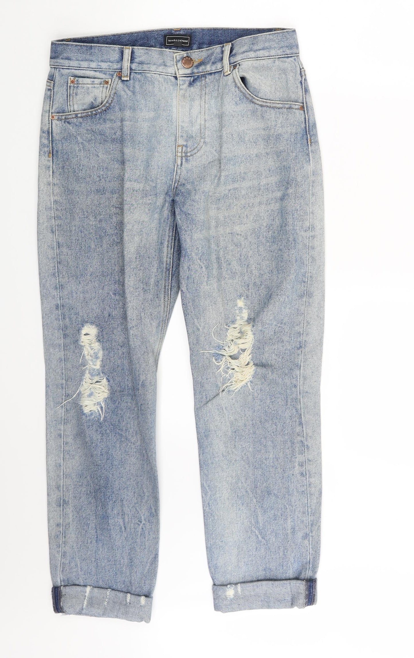 Womens UK Size 10 Warehouse Slim Fit Straight Blue Jeans