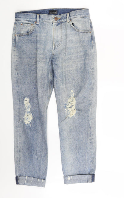 Womens UK Size 10 Warehouse Slim Fit Straight Blue Jeans