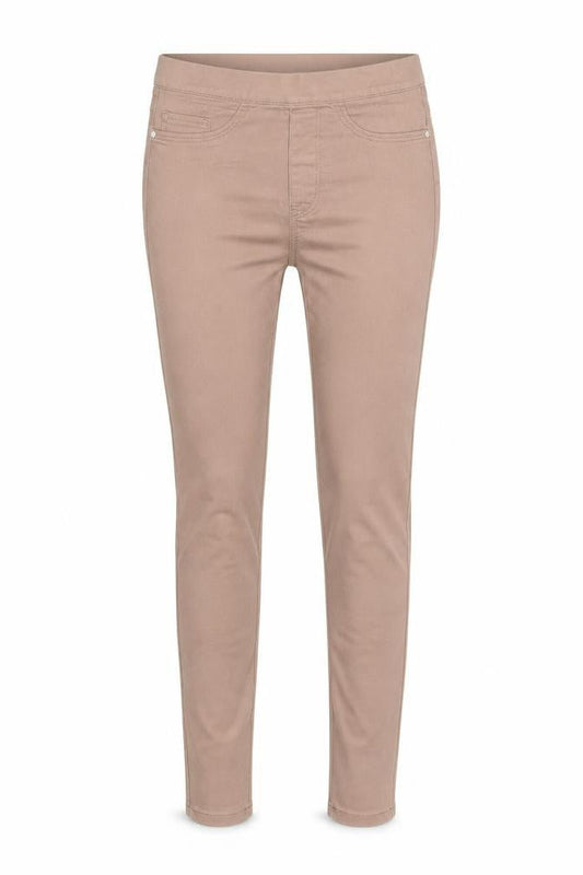 Front view of Denim Co. women’s pink denim jegging leggings, size UK 4, 28-inch leg