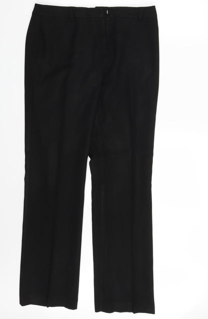 Womens UK Size 10 Papaya Regular Fit Dress Pants Black Trousers