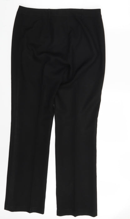 Womens UK Size 10 Papaya Regular Fit Dress Pants Black Trousers