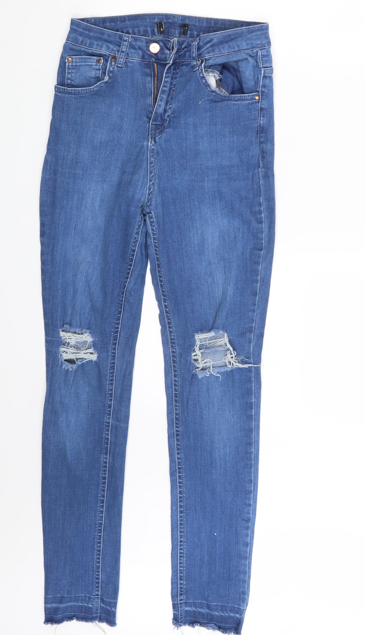 Womens UK Size 10 Preworn Slim Fit Skinny Blue Jeans