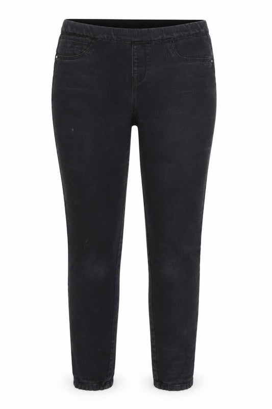Front view of Denim Co. women’s black denim jegging leggings, size UK 10, 28-inch leg