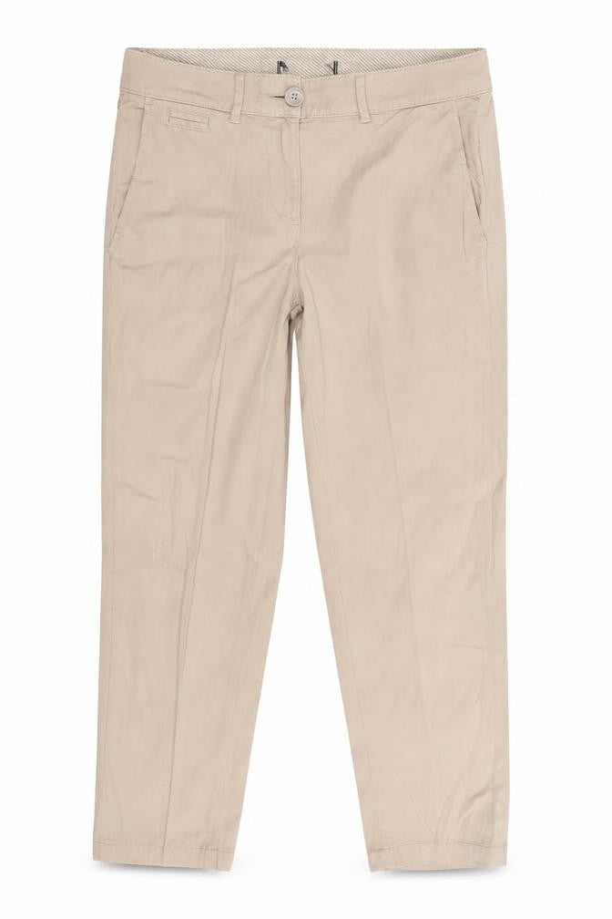 Womens UK Size One Size Preworn Regular Fit Capri Beige Trousers