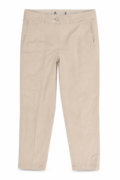 Womens UK Size One Size Preworn Regular Fit Capri Beige Trousers