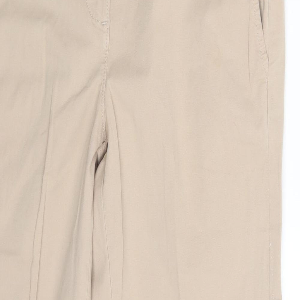 Womens UK Size One Size Preworn Regular Fit Capri Beige Trousers