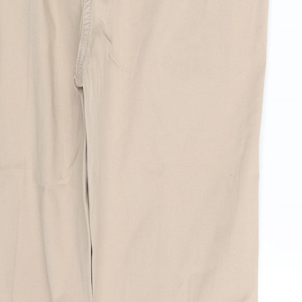 Womens UK Size One Size Preworn Regular Fit Capri Beige Trousers