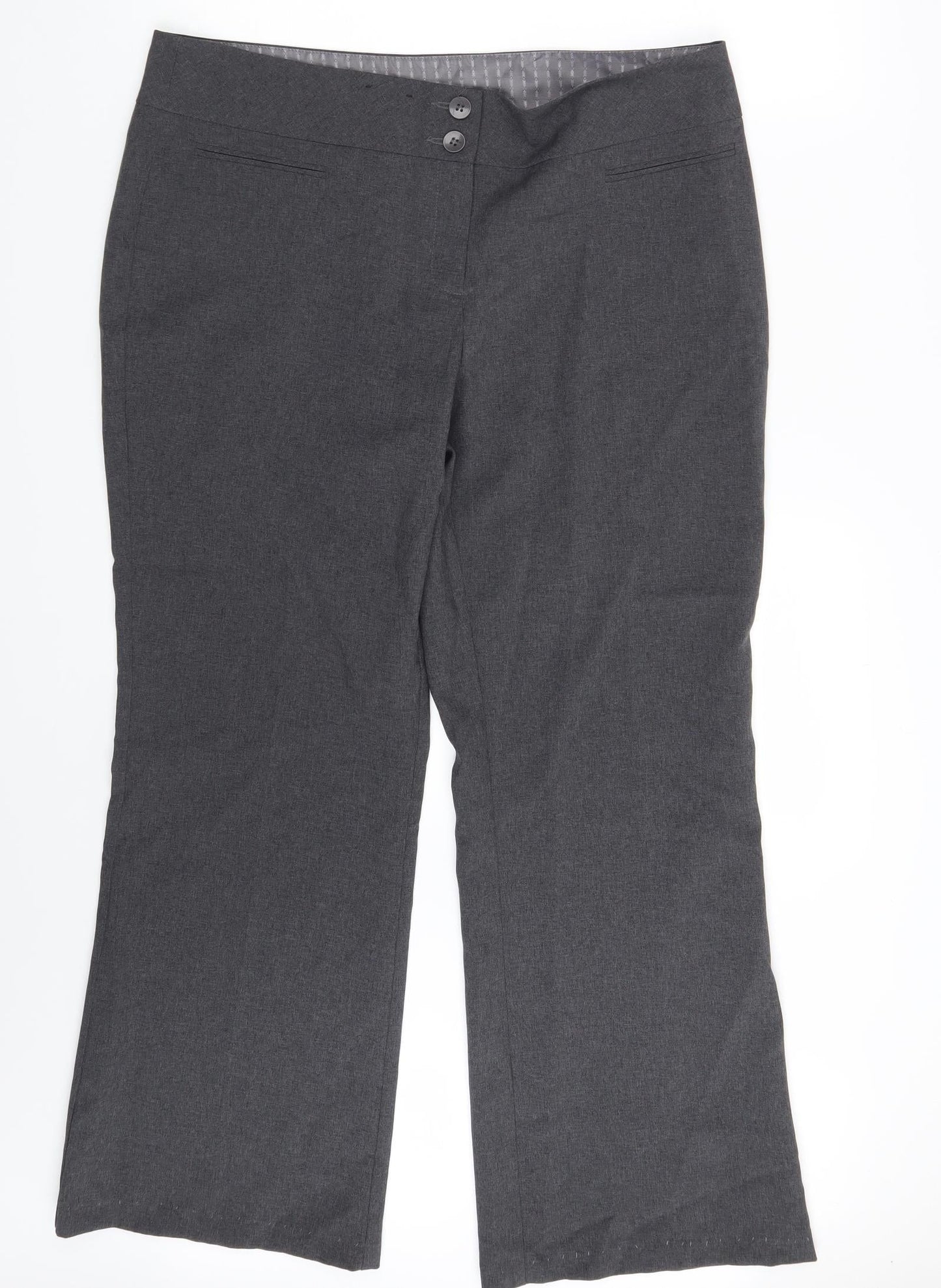 New Look Womens Grey   Dress Pants Trousers Size 16 L29 in