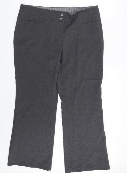 New Look Womens Grey   Dress Pants Trousers Size 16 L29 in