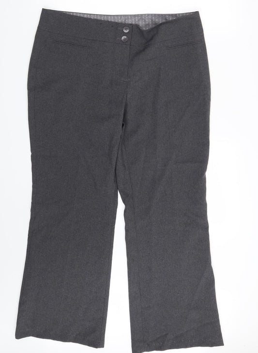 New Look Womens Grey   Dress Pants Trousers Size 16 L29 in