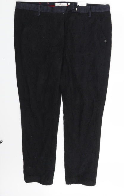 Replay Womens Black Floral  Capri Trousers One Size L25 in