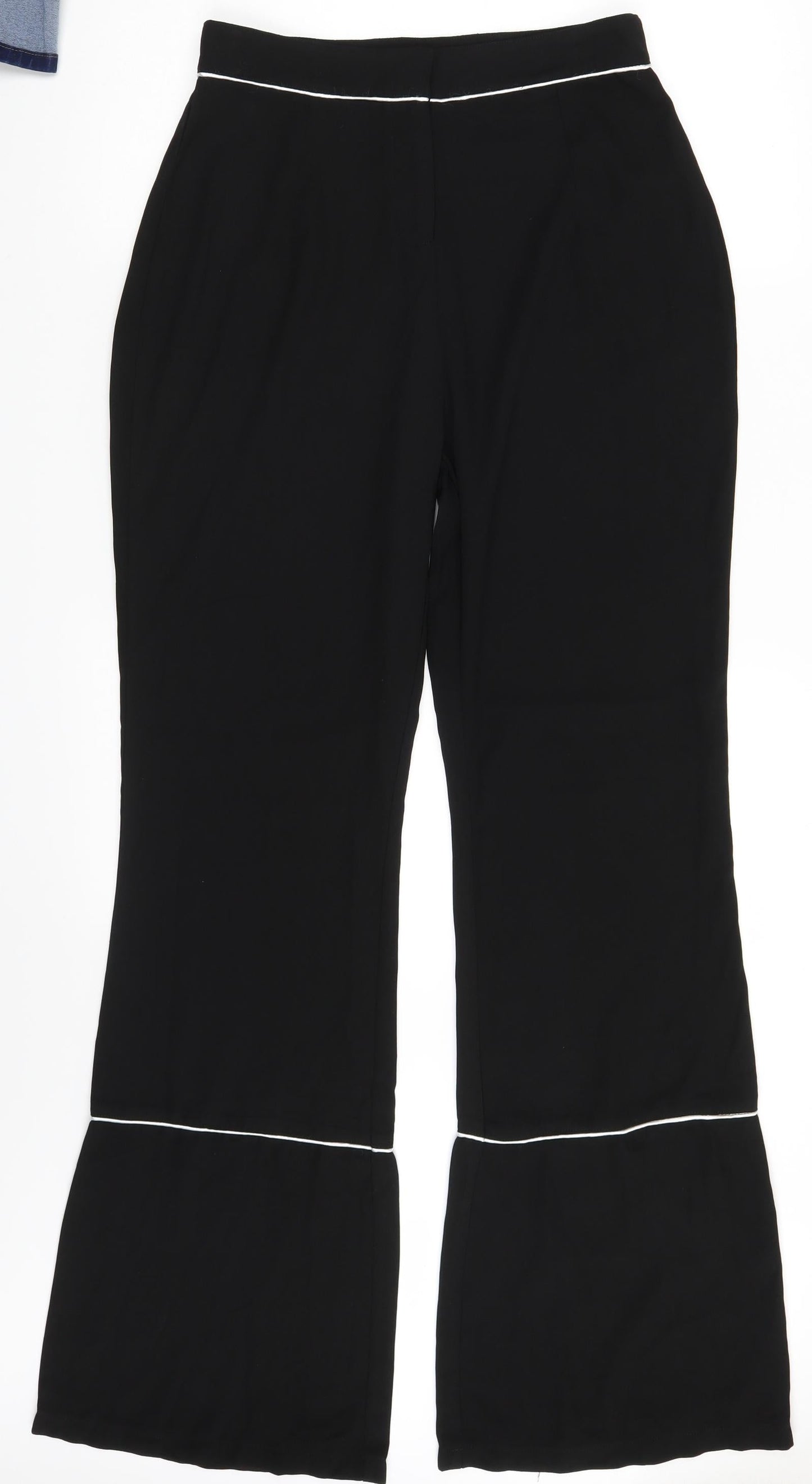 Womens UK Size 10 PRETTYLITTLETHING Regular Fit Dress Pants Black Trousers