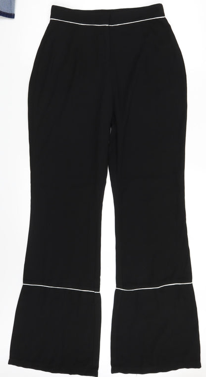 Womens UK Size 10 PRETTYLITTLETHING Regular Fit Dress Pants Black Trousers