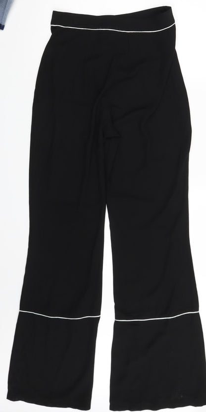 Womens UK Size 10 PRETTYLITTLETHING Regular Fit Dress Pants Black Trousers