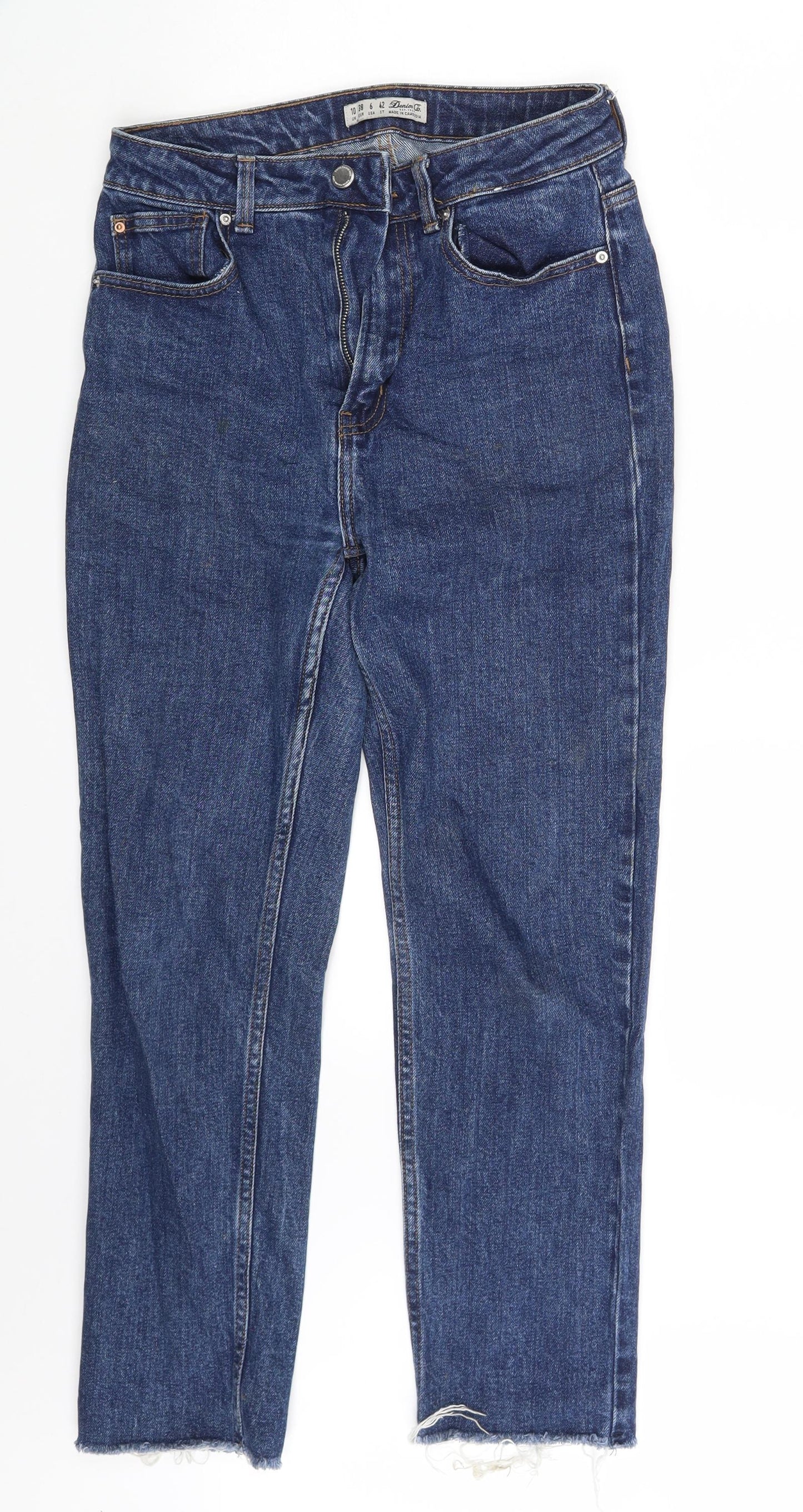 Denim Co. Womens Blue  Denim Cropped Jeans Size 10 L26 in