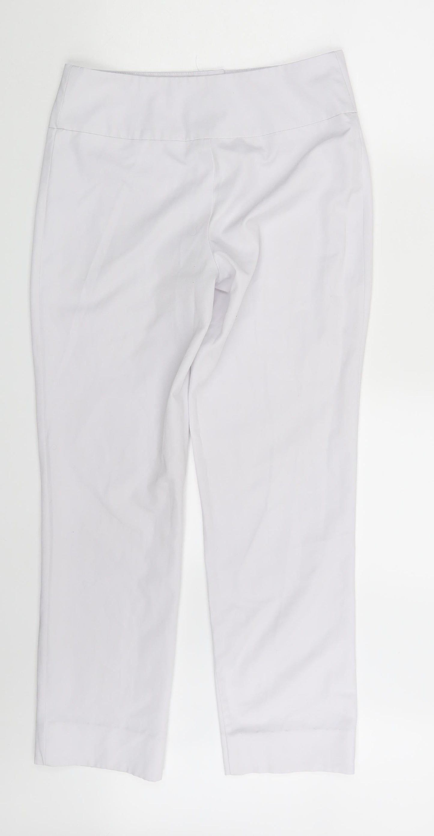Womens UK Size 10 Preworn Regular Fit Dress Pants White Trousers
