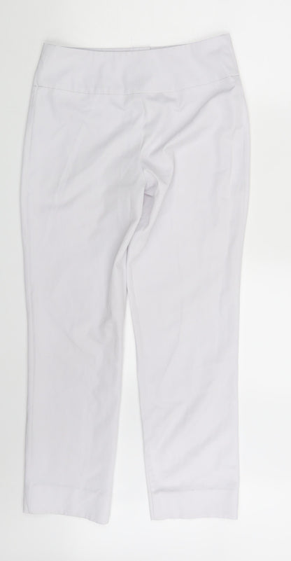 Womens UK Size 10 Preworn Regular Fit Dress Pants White Trousers