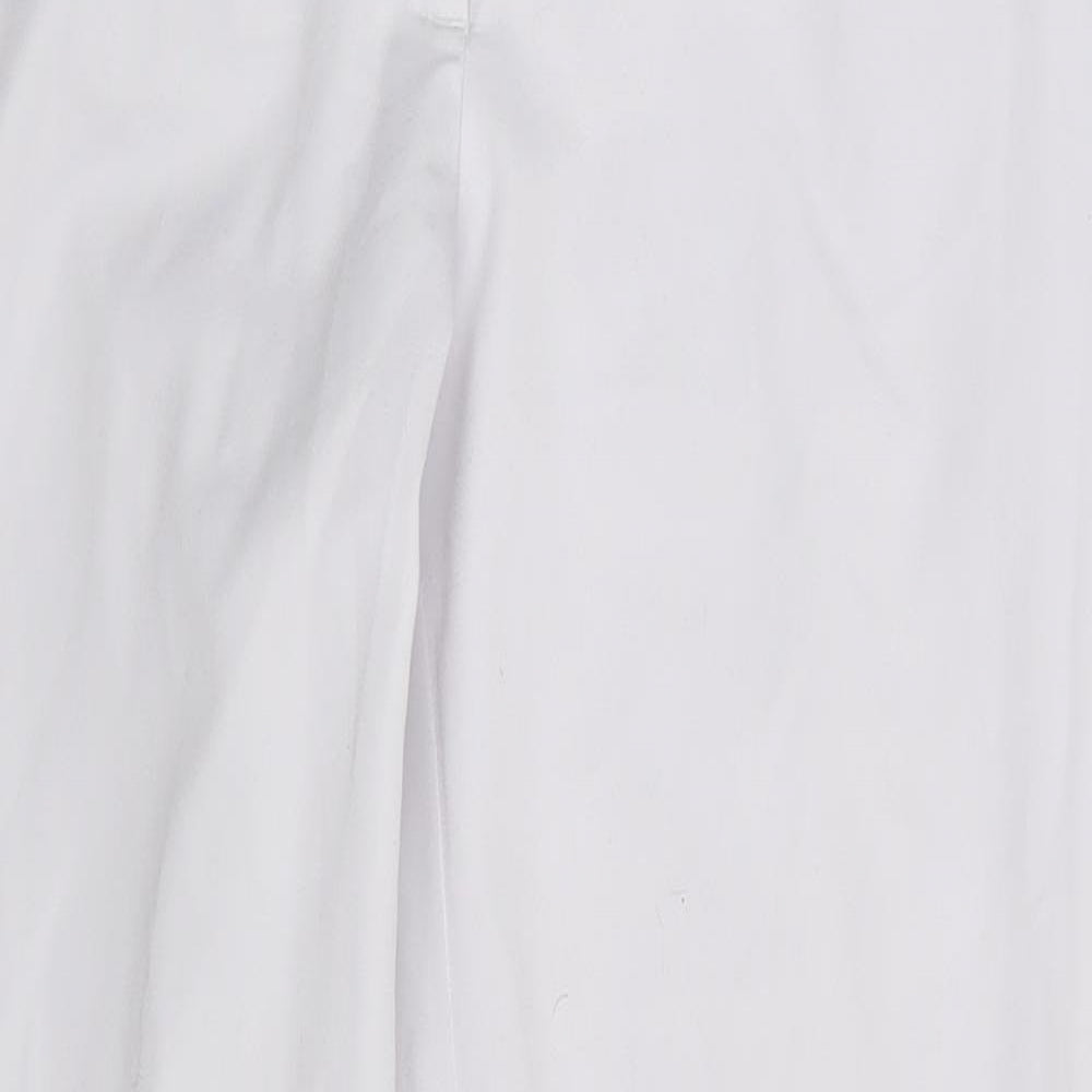 Womens UK Size 10 Preworn Regular Fit Dress Pants White Trousers