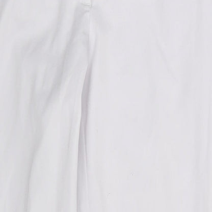 Womens UK Size 10 Preworn Regular Fit Dress Pants White Trousers
