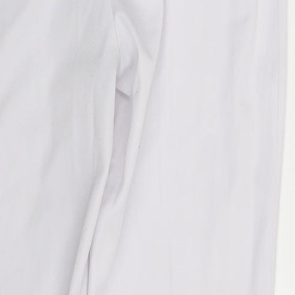 Womens UK Size 10 Preworn Regular Fit Dress Pants White Trousers