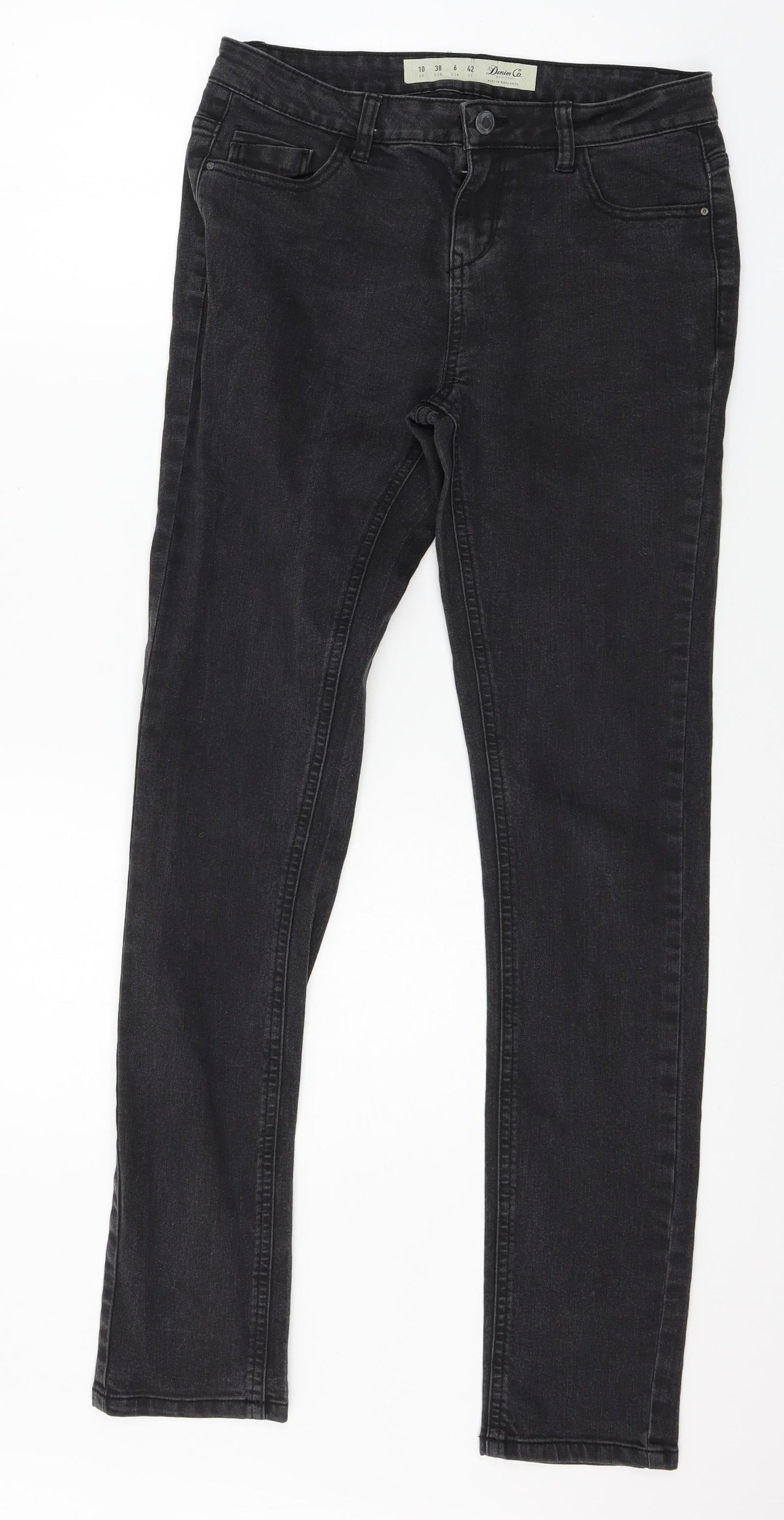 Denim & Co. Womens Grey  Denim Skinny Jeans Size 10 L29 in