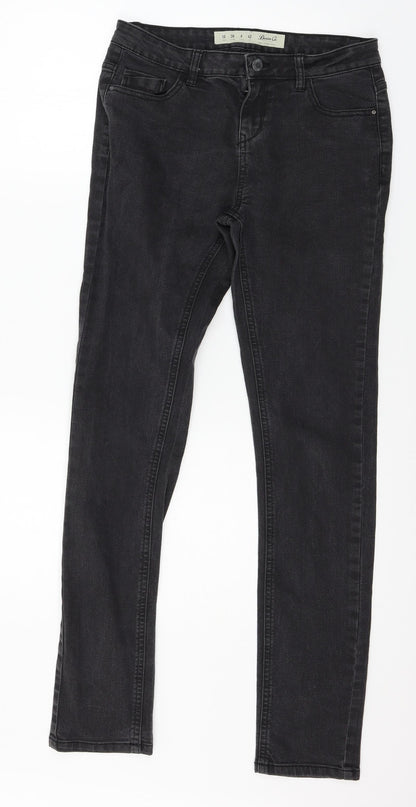 Denim & Co. Womens Grey  Denim Skinny Jeans Size 10 L29 in