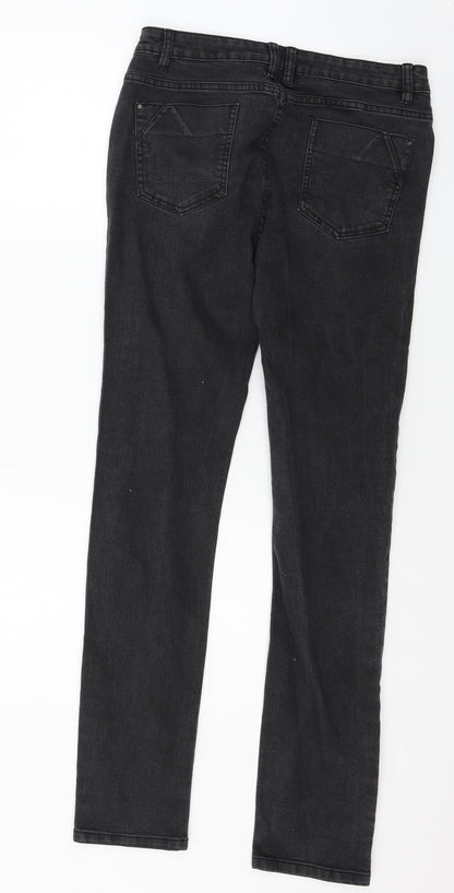 Denim & Co. Womens Grey  Denim Skinny Jeans Size 10 L29 in