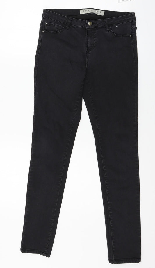 Denim & Co. Womens Grey  Denim Skinny Jeans Size 10 L28 in