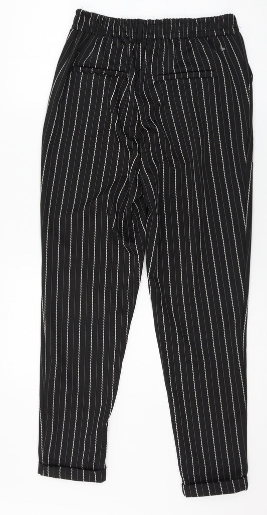 Select Womens Black Striped  Trousers  Size 10 L26 in