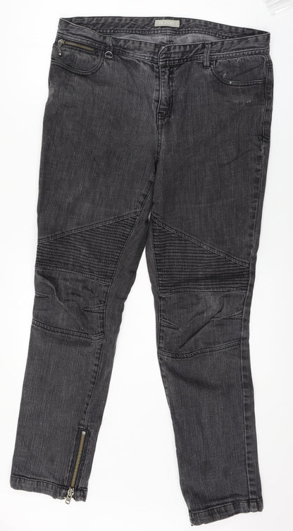 Planet Womens Grey  Denim Straight Jeans Size 14 L28 in