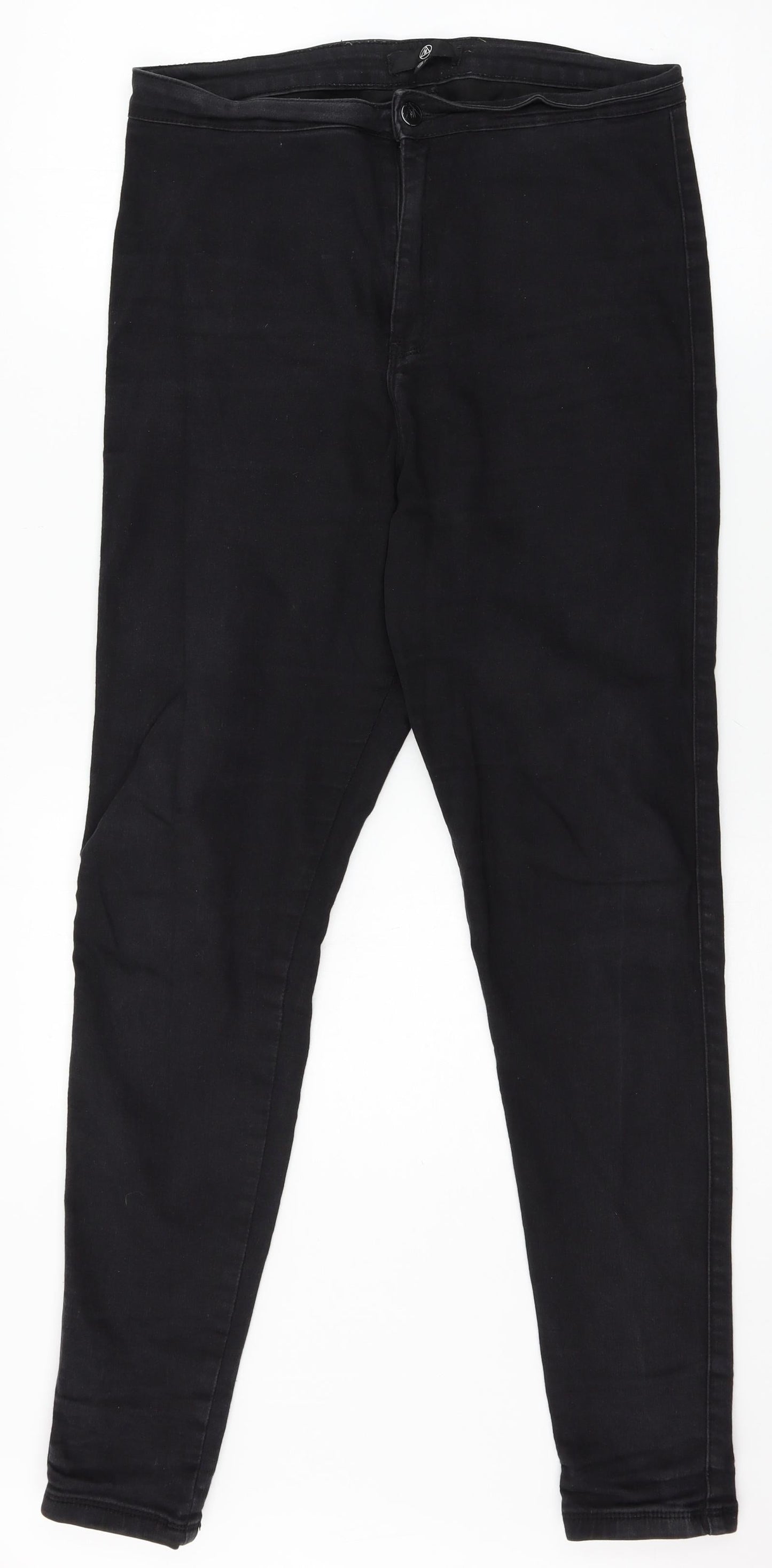 Misssguided Womens Black  Denim Skinny Jeans Size 12 L29 in